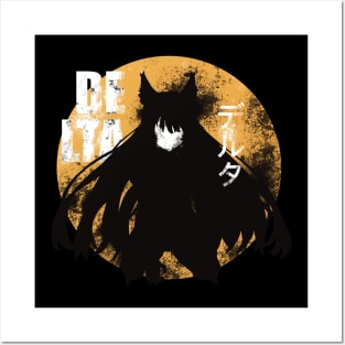 The Eminence in Shadow Delta in Vintage Distressed Minimalist Anime Characters Design with Japanese Name Posters and Art